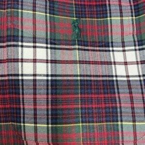 Polo Ralph Lauren Classic Tartan Plaid Oxford Button Down Shirt Red Navy Green